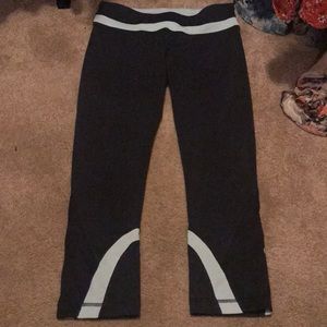 Lulu speed tights charcoal and baby blue EUC